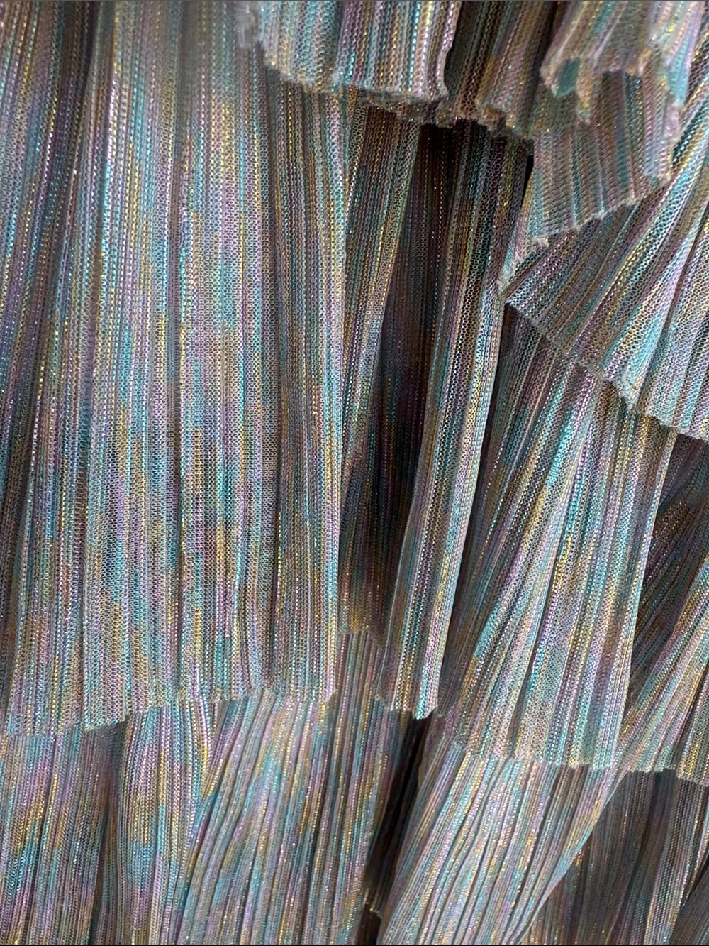 Gianni Bini Pastel Multicolor Strapless Ruffle Maxi Dress - Picture 3 of 11